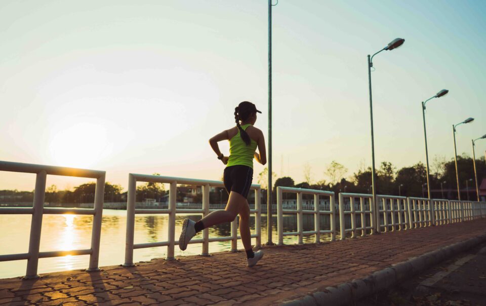 Running a marathon next to water